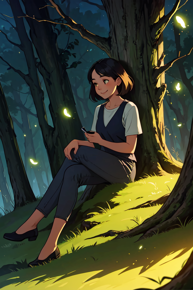 380879-3473544967-masterpiece, best quality, 1 woman sitting on a tree smile fog, forest, fireflies Andrew Wyeth (masterpiece ) (best quality) (dr.png